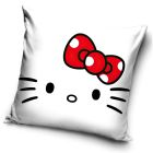 Dětský polštářek / povláček HELLO KITTY RED BOW, bílý, 40x40cm (více variant výplně)